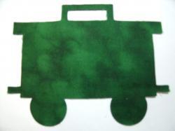 Train Caboose Laser Cut Appliques (Size: with FUSIBLE - 6"H, Color: Evergreen)