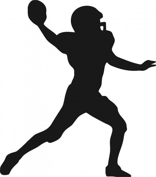 Football Quarterback Silhouette Laser Cut Appliques (Direction: facing right, Size: with FUSIBLE - 8"H)