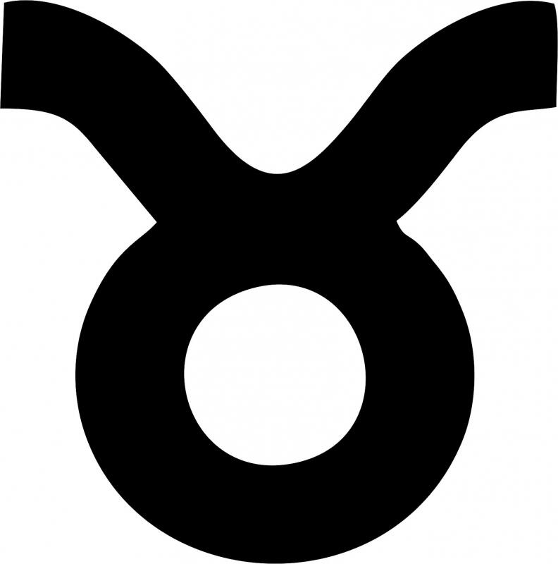 Taurus Symbol Silhouette Laser Cut Appliques (Size: with FUSIBLE - 8"W)