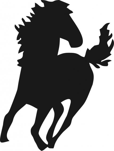 Horse with Head Turned Silhouettes Laser Cut Appliques (Price: 8"H, Direction: head turned right)