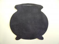 Cauldron NO handle Die Cut Appliques (Size: with FUSIBLE - 4"H	, Color: Tonal - Black)