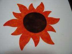 Sunflower Laser Cut Appliques (Size: with FUSIBLE - 5", Color: Tonal - Orange )