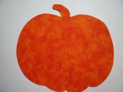 Pumpkin Laser Cut Appliques (Size: With FUSIBLE- 4"W, Color: Tonal - Orange )