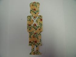 Christmas Toy Soldier Laser Cut Appliques (Size: with FUSIBLE - 5"H, Color: Gold Vines, Hearts & Stars)
