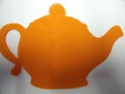 Teapot Laser Cut Appliques (Size: 5"W, Color: Orange  )