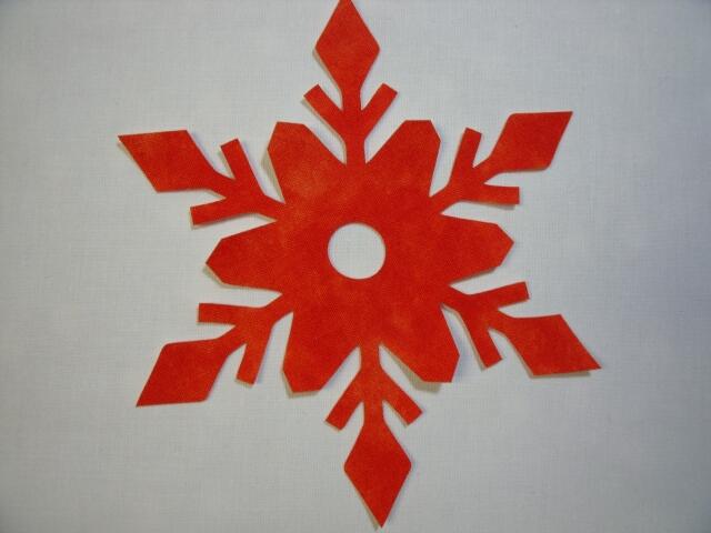 Snowflake Design #5 Laser Cut Appliques (Size: with FUSIBLE - 6", Color: Tonal - Orange)