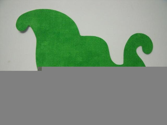 Christmas Sleigh Laser Cut Appliques (Size: with FUSIBLE - 6"W, Color: Tonal - Green, Direction: Facing left)