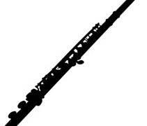 Flute Silhouette Die Cut Appliques (Size: 9"W, Color: Black)