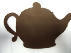 Teapot Laser Cut Appliques (Size: With FUSIBLE- 6"W, Color: Brown  )