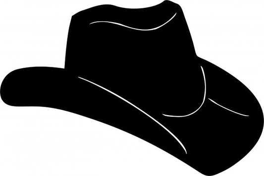 Cowboy Hat Silhouettes Laser Cut Appliques (Size: 8"H, Direction: facing right)