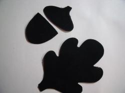 Acorn & Leaf Set Laser Cut Appliques (Size: with FUSIBLE - 4"H, Color: Black  )