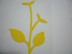 Flower Stem w/Leaf Large Laser Cut Appliques (Size: normal, Color: Yellow)