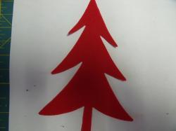Fir Tree Laser Cut Appliques    (Size: 4"H, Color: Red )