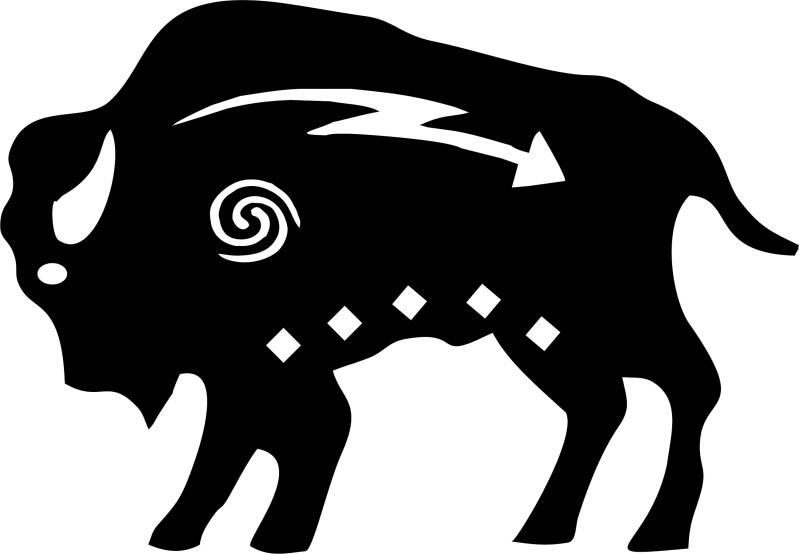 Buffalo Symbol Silhouette Laser Cut Appliques